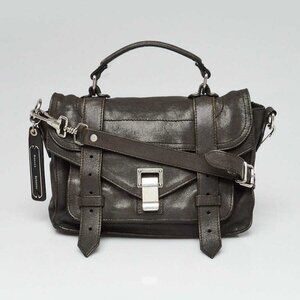 Proenza Schouler Grey Leather PS1 Tiny Satchel Bag